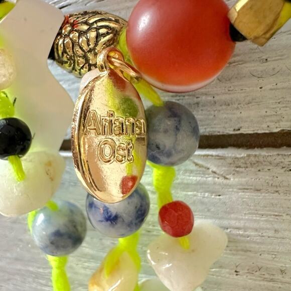 Free People Ariana Ost The Sand Dripp Hair Tie in Lime Green NWT Bracelet - Picture 7 of 13